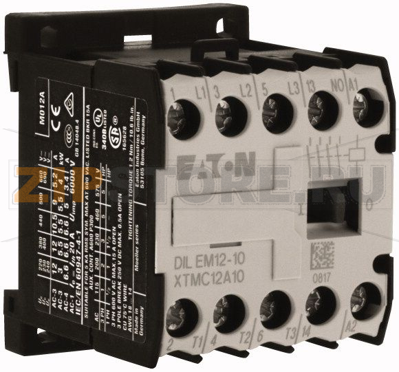Миниконтактор 12А, 230В (AC), 1НO доп. контакт, AC-3, АС4 Eaton DILEM12-10(230V50HZ, 240V60HZ) 