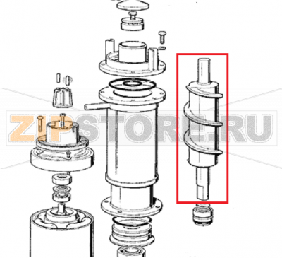 Schnecke Scotsman MF 56 ASR      Schnecke Scotsman MF 56 ASRЗапчасть на сборочном чертеже под номером: 40Название запчасти Scotsman на немецком языке: Schnecke Scotsman MF 56 ASR