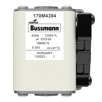 Предохранитель, 450 A, AC 1250 В, 100 кА, size 1, 53x69x74 мм, aR, IEC UL Eaton FUSE 450A 1250