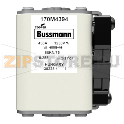 Предохранитель, 450 A, AC 1250 В, 100 кА, size 1, 53x69x74 мм, aR, IEC UL Eaton FUSE 450A 1250 