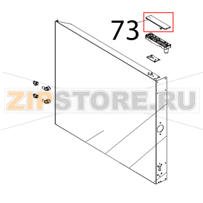 Coperchio staffa superiore porta Unox XBC 404 Coperchio staffa superiore porta Unox XBC 404Запчасть на деталировке под номером: 73