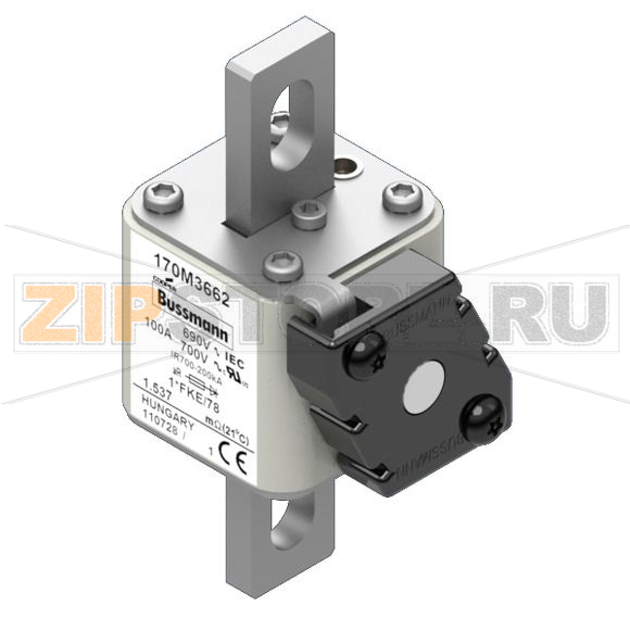 Предохранитель, 100 A, AC 690 В, 200 кА, size 1, 45x59x110 мм, aR, IEC UL Eaton FUSE 100A 690V 