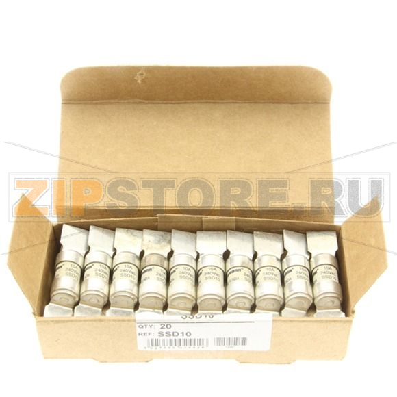 Предохранитель, 10 A, AC 240 В, 33 кА, BS88/E1, 12x47 мм, gL/gG, BS Eaton 10A 240V AC INDUSTRIAL 