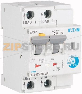 Устройство защиты от дуги, КЗ, токов утечки и перегрузки Eaton AFDD-16/2/C/003-LI/A 