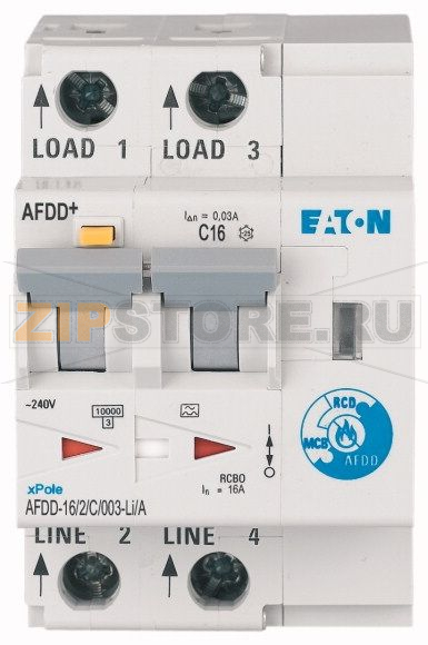 Устройство защиты от дуги, КЗ, токов утечки и перегрузки Eaton AFDD-16/2/C/003-LI/A 
