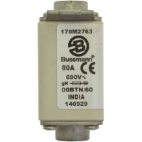 Предохранитель, 80 A, AC 690 В, 200 кА, size 00, 30x62x64 мм, aR, IEC Eaton FUSE 80A 690V 00BTN