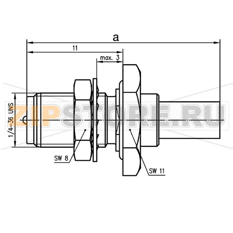 Разъем SMA, обратный, 50 Ом, 1 шт Telegärtner J01151R0001 