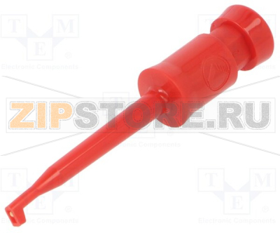 Зажим 2 мм, 6 А, 60 В/DC, тип: крючок, красный Hirschmann KLEPS 2 RT 
