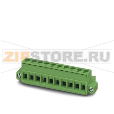 Вилочная часть Phoenix Contact MSTB 2,5/ 9-STF-5,08 Номинальный ток: 12 А, Расчетное напряжение (III/2): 320 В, Полюсов: 9, Размер шага: 5,08 мм, Технология подключения: Винтовые зажимы, Цвет: зеленый, Поверхность контакта: олово.Минимальный заказ: 50 шт.Упаковка: 50 шт.
