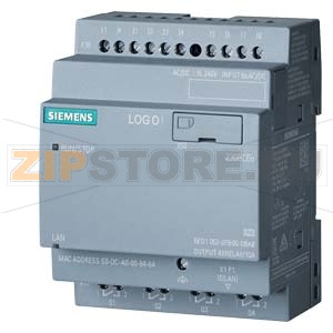 LOGO! 230RCEo, logic module, PS/I/O: 115 V/230 V/relay, 8 DI/4 DQ, without display, memory 400 blocks, modularly expandable, Ethernet, integr. web server, data log, user-defined web pages, standard microSD card for LOGO! Soft Comfort V8.3 or higher, older 