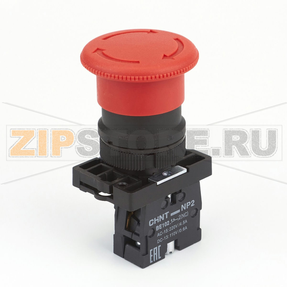Кнопка управления, 1НЗ, IP40, без подсветки, красная Chint NP2-ES542 