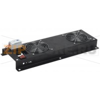 Вентиляторная панель с выключателем и термостатом 3 модуля черная