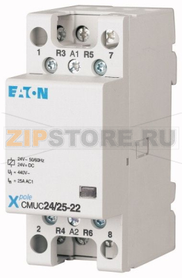 Контактор установочный, 24 В перем. тока/пост. тока, 2 замык +2 разм. 25A Eaton CMUC24/25-22 