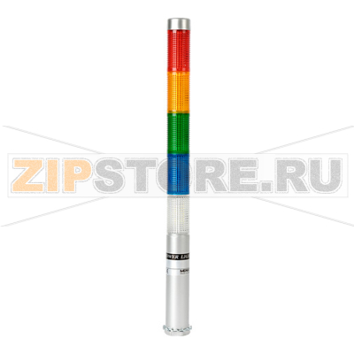Колонна сигнальная c СИД модулем, светодиодная, алюминиевая, компактная, Ø: 25 мм, режим работы: постоянное/мигающее свечение Autonics PLDM-501-RYGBC 