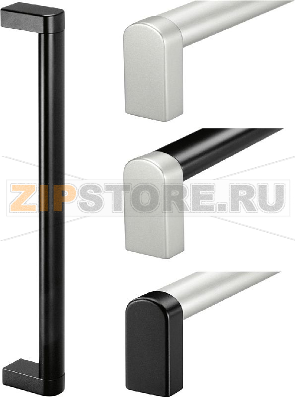 Ручка корпусная, черная, серебряная, 220x35x65 мм, 2 шт Rohde A4-35.P200.S01 