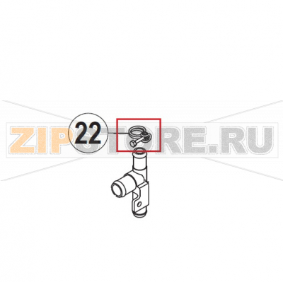 Hose clamp Hobart UXT-10A                                                                                   Hose clamp Hobart UXT-10AЗапчасть на сборочном чертеже под номером: 22Название запчасти на немецком языке языке: Hose clamp Hobart UXT-10A
