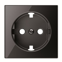 Накладка для розетки с плоской поверхностью, стекло чёрное ABB 2CLA858890A2501