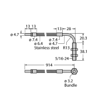Кабель оптоволоконный, высокотемпературный Turck IAT23SMVF1.1X.8