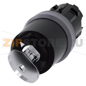 замковый переключатель Siemens с контролем наличия ключа, пластмасса с металлическим лицевым кольцом, номер замка SSG10, с 2 ключами, 2 коммутационных положения O-I, с фиксацией, угол коммутации 90&amp;#176;, 10:30 ч/13:30 ч, извлечение/выброс ключа в положен 