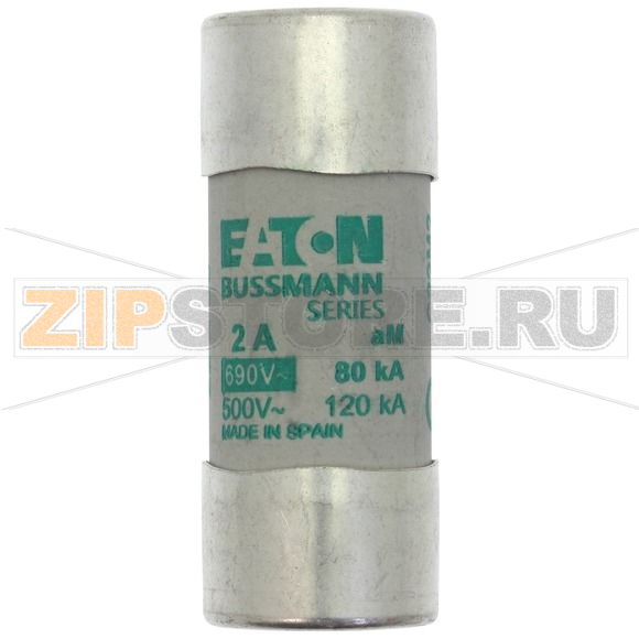 Предохранитель, 2 A, AC 690 В, 80 кА, 22x58 мм, aM, IEC Eaton CYLINDRICAL FUSE 22x58 2A AM 690V 
