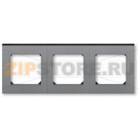 Рамка трехместная, сталь/дымчатый чёрный ABB 2CHH015030A6069