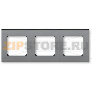 Рамка трехместная, сталь/дымчатый чёрный ABB 2CHH015030A6069 