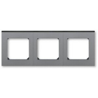 Рамка трехместная, сталь/дымчатый чёрный ABB 2CHH015030A6069