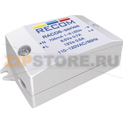 Источник постоянного тока LED 8.4 В/DC, 6 Вт, 700 мA Recom RACD06-700 