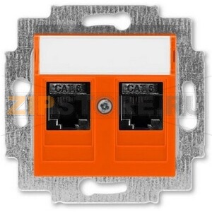 Розетка компьютерная, 2хRJ45, оранжевая ABB 2CHH296118A6066 