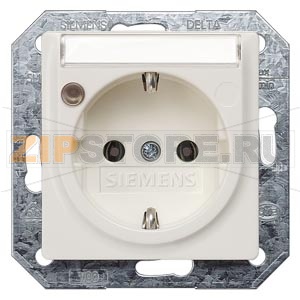 DELTA I-SYSTEM ТИТАНОВО-БЕЛЫЙ РОЗЕТКА SCHUKO 10A DC/16A AC 250В C БЕЗРЕЗЬБОВЫМИ КОНТАКТНЫМИ ЗАЖИМАМИ С ИНДИКАЦИЕЙ СТАТУСА И ПОЛЕМ ДЛЯ НАДПИСИ ЭЛ.-МЕХ.ЧАСТЬ Siemens 5UB1560 