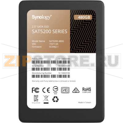 Накопитель SSD 480 Гб, 2.5&#039;&#039;, SATA 6 Гбит/с Synology SAT5200-480G 