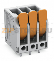 Клемма на печатную плату; рычаг; 4 mm; Шаг контактов 5 мм; 3-пол.; Push-in CAGE CLAMP®; 4,00 mm; серые Wago 2604-3103