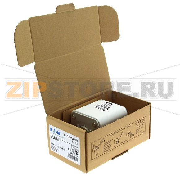 Предохранитель, 900 A, AC 1100 В, 200 кА, size 3, 76x92x83 мм, aR, IEC UL Eaton FUSE 900A 1100 