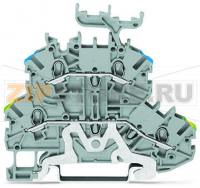 Double-deck terminal block; Ground conductor/through terminal block; PE/N; without marker carrier; for DIN-rail 35 x 15 and 35 x 7.5; 1 mm; Push-in CAGE CLAMP®; 1,00 mm; gray Wago 2000-2217