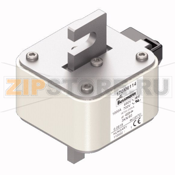 Предохранитель, 1000 A, AC 690 В, 200 кА, 3, 76x92x109 мм, aR, DIN, IEC Eaton FUSE 1000A 690V 3 