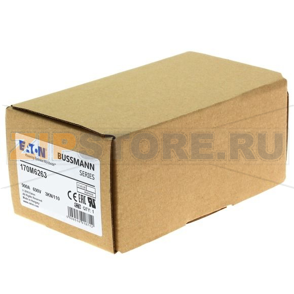 Предохранитель, 900 A, AC 690 В, 200 кА, DIN 3, aR, DIN, IEC Eaton FUSE 900A 690V 3KN/110 AR UC 