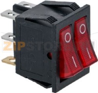 ВЫКЛЮЧАТЕЛЬ ДВОЙНОЙ КРАСНЫЙ 16А 250В