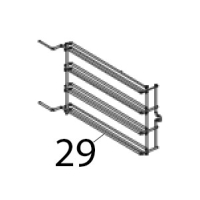 Griglia laterale DX/SX cromata 4TG, 600x400 L.M. rossell Unox XF 190
