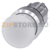 АКТУАТОР ГРИБОВИДНОЙ КНОПКИ С ВОЗМОЖНОСТЬЮ ПОДСВЕТКИ, 22MM, КРУГЛ., ГЛЯНЦЕВЫЙ МЕТАЛЛ, КНОПКА БЕЛАЯ, 30MM, БЕЗ ФИКСАЦИИ Siemens 3SU1051-1AD60-0AA0
