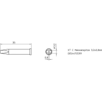 Жало паяльное, форма: долотообразное, наконечник: 3.2 мм, 1 шт Weller XT-C