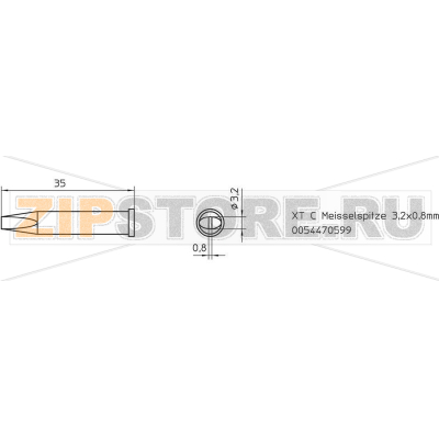 Жало паяльное, форма: долотообразное, наконечник: 3.2 мм, 1 шт Weller XT-C 