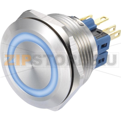 Кнопка 250 В/AC, 3 А, 1 x вкл/вкл, без фиксации, IP65, 1 шт TRU Components GQ28-11E/B/12V 