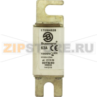 Предохранитель, 80 A, AC 1000 В, 125 кА, size 00, 30x47x98 мм, aR, DIN, IEC Eaton FUSE 80A 1000