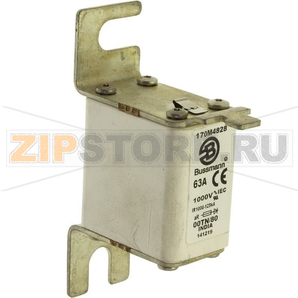 Предохранитель, 80 A, AC 1000 В, 125 кА, size 00, 30x47x98 мм, aR, DIN, IEC Eaton FUSE 80A 1000 