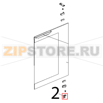 Staffa inox inferiore porta Unox XL 404 Staffa inox inferiore porta Unox XL 404Запчасть на деталировке под номером: 2