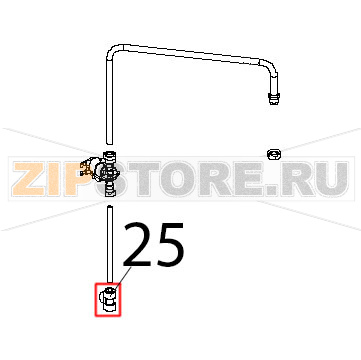 Соединитель Т-образный (тройник) ø=8мм Unox XBC 404 Соединитель Т-образный (тройник) ø=8мм Unox XBC 404Запчасть на деталировке под номером: 25