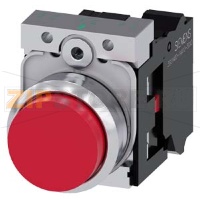 КНОПКА, 22MM, КРУГЛАЯ, МЕТАЛЛИЧЕСКАЯ ГЛЯНЦЕВАЯ, КРАСНАЯ, ВЫСТУПАЮЩАЯ КНОПКА, КОНТАКТЫ МГНОВЕННОГО ДЕЙСТВИЯ, С ДЕРЖАТЕЛЕМ, 1NC,  ПРУЖИННЫЕ КЛЕММЫ, С ГРАВИРОВКОЙ ЛАЗЕРОМ, UPPER AND LOWER CASE, START OF WORD ALWAYS UPPER CASE Siemens 3SU1150-0BB20-3CA0-Z&nbs