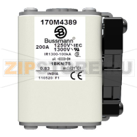 Предохранитель, 200 A, AC 1250 В, 100 кА, size 1, 53x69x74 мм, aR, IEC UL Eaton FUSE 200A 1250