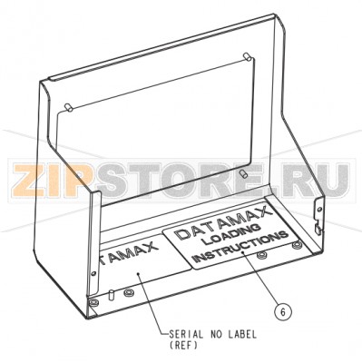 Загрузочный лоток для этикетки без подложки Datamax A-6310 Mark II RH Загрузочный лоток для этикетки без подложки Datamax A-6310 Mark II RH Запчасть на сборочном чертеже под номером: 6Название запчасти Datamax на английском языке: LABEL LINERLESS LOADING DT ROHS