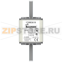 Предохранитель, 400 A, AC 690 В, 200 кА, size 1, 45x45x110 мм, aR, IEC UL Eaton FUSE 400A 690V